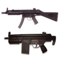 Pistolas y carabinas de aire suave o airsoft.